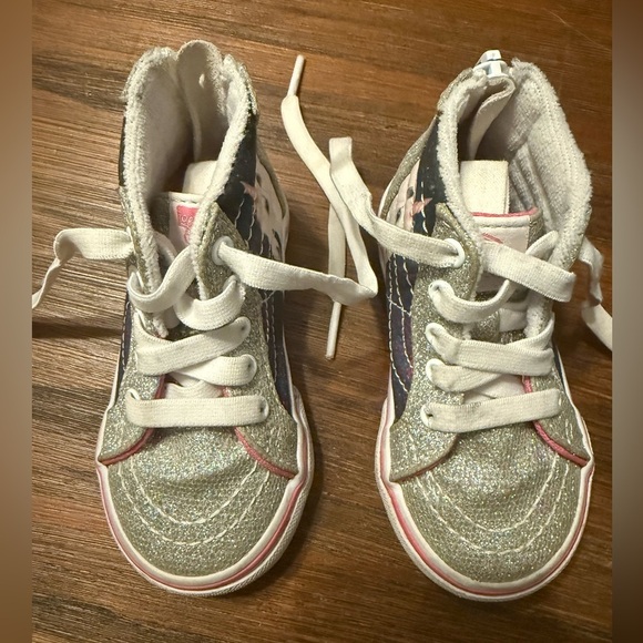 VANS for Toddler Girls High Top with Glitter and Unicorns, size 5 - Picture 6 of 11